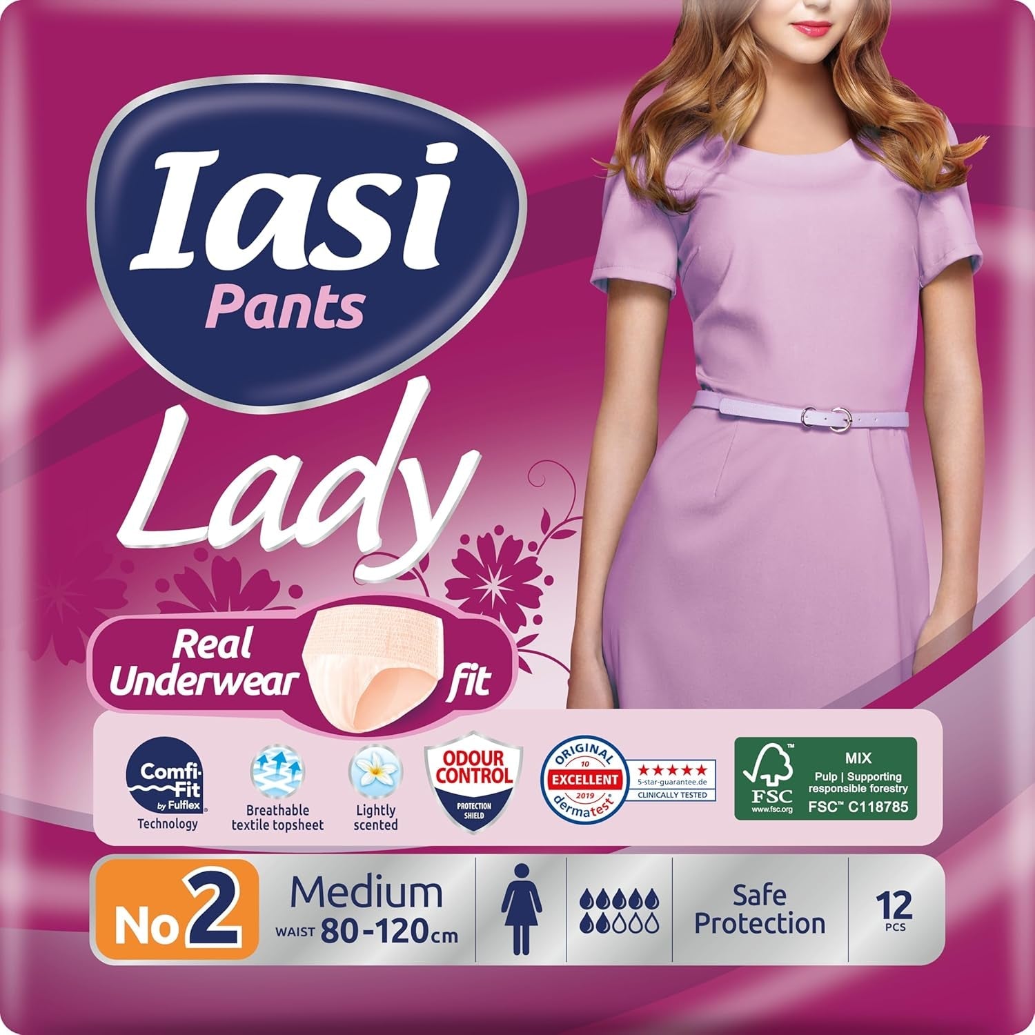 LADY Pants 48 Einweg-Harninkontinenzhosen Saugfähigkeit Plus Größe S für Damen 48 Stk