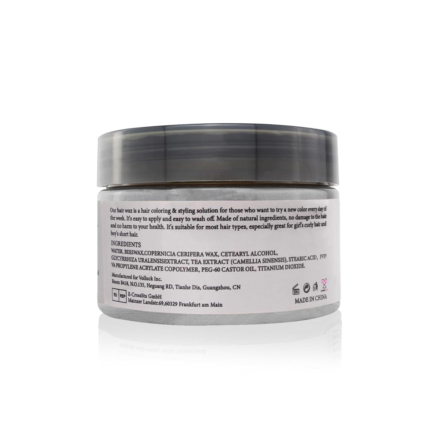 Temporäre Haarfarbe, Styling-Haarton für Männer und Frauen, natürliche Haarpomade, Haarfärbewachs für Party, Cosplay und Halloween, 4,23 oz (Silbergrau) Naty Shop Haarfärbemittel