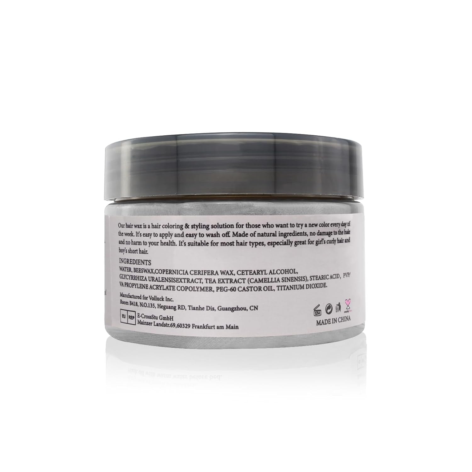 Temporäre Haarfarbe, Styling-Haarton für Männer und Frauen, natürliche Haarpomade, Haarfärbewachs für Party, Cosplay und Halloween, 4,23 oz (Silbergrau) Naty Shop Haarfärbemittel