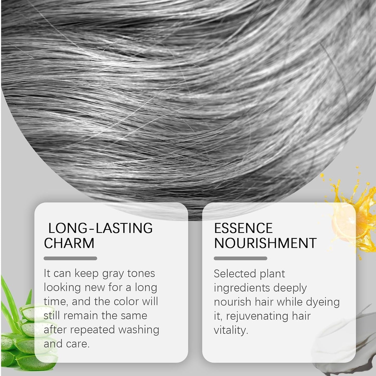 Haarfarbe Silber, Silbergrau, natürliche Haarfärbecreme, temporäre Haarfärbecreme, graue Haarfärbecreme, halbpermanente silberne Haarfarbe für alle Haartypen, 2 Stück, Naty Shop Haarfärbemittel