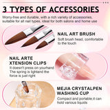 Polygel-Nagellösung, Polygel-Slip-Solution-Nagelset, Polygel-Flüssignagellösungen 75 ml, 5 Nagelspitzen-Clips, 3 Nagelbürsten, 1 Kristallbecher, 100 Reinigungsblätter