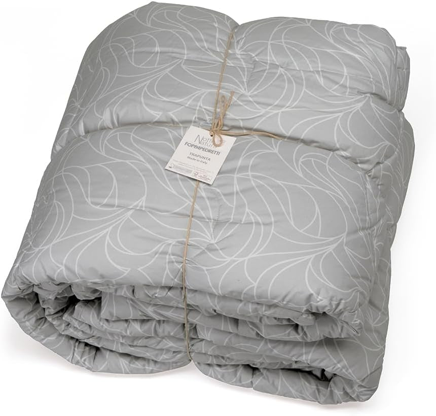 Foppapedretti Notte & Natura Pearl Wave Bettbezug für Doppelbett, Bezug aus 100 % Baumwolle, hergestellt in Italien. Bettdecken und Steppdecken Naty Shop