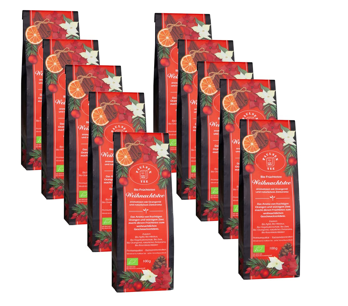 Bio-Weihnachtstee 10 x 100 g, Paulsen Tea Früchtetee, kontrolliert auf Rückstände