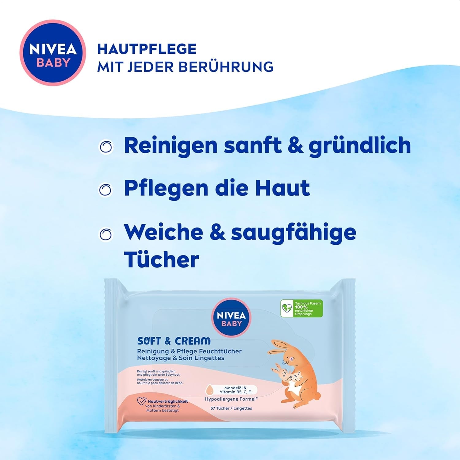 NIVEA Baby Aqua Feuchttücher 4x57 Stück
