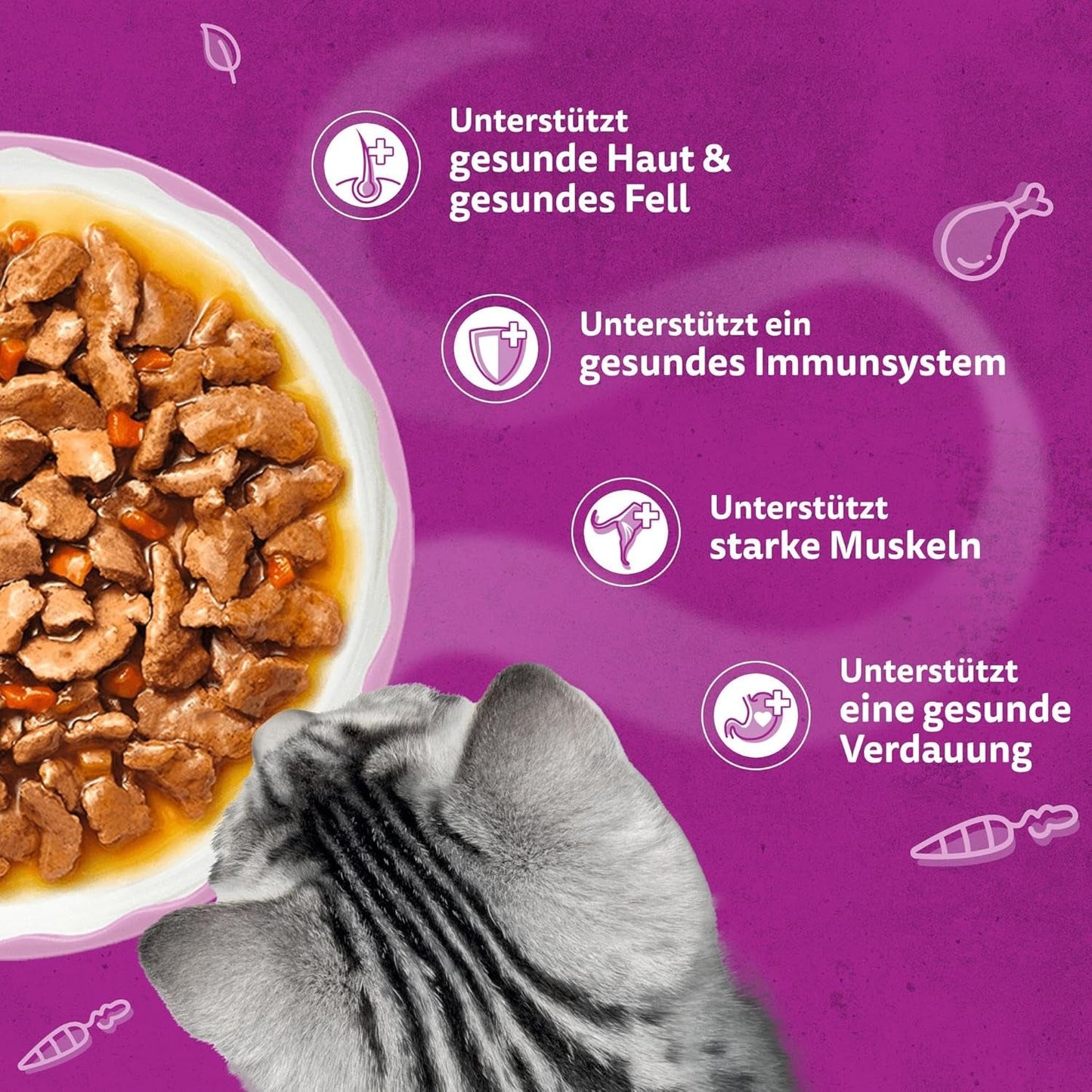 WHISKAS Nasses aromatisches Katzenfutter in Soße 40 x 85g Fischauswahl