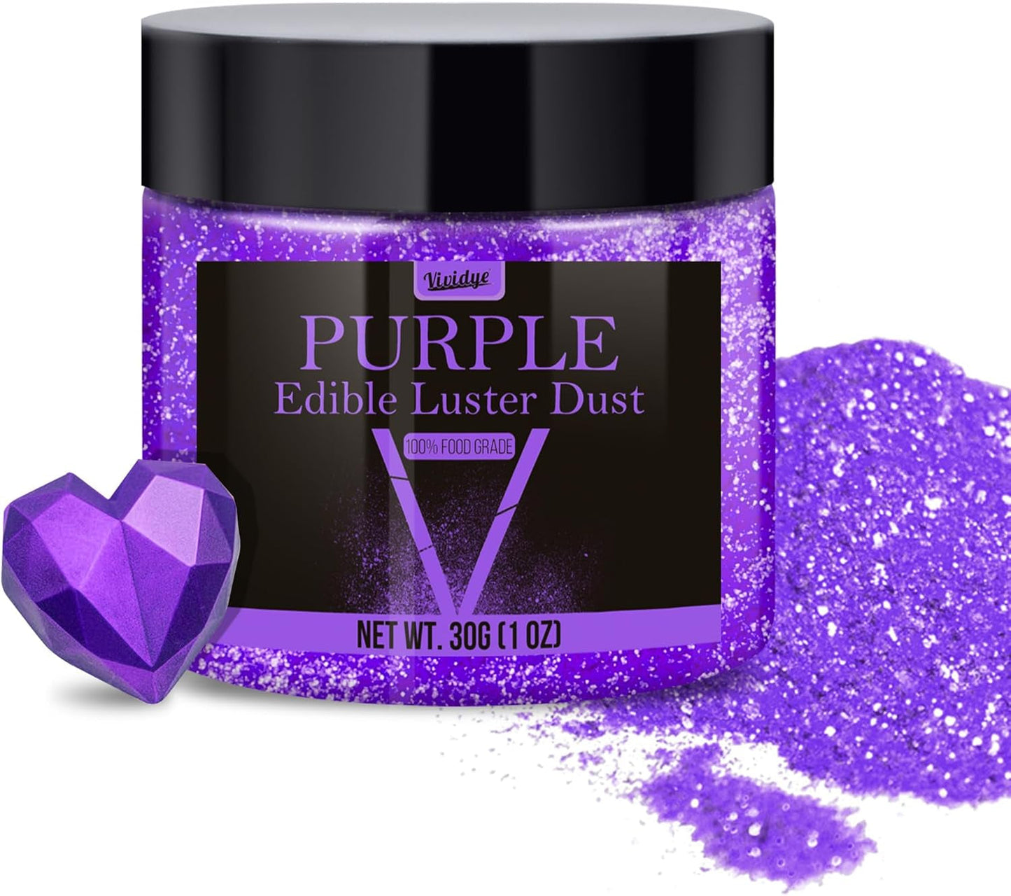Essbarer Glitzer-Glitter – 4 Farben essbares Glitzerpulver, Glitzerpulver für Getränke, Lebensmittel, Kuchen – essbares metallisches Lebensmittelfarbpulver zum Backen, Cocktails – 5 g/Flasche
