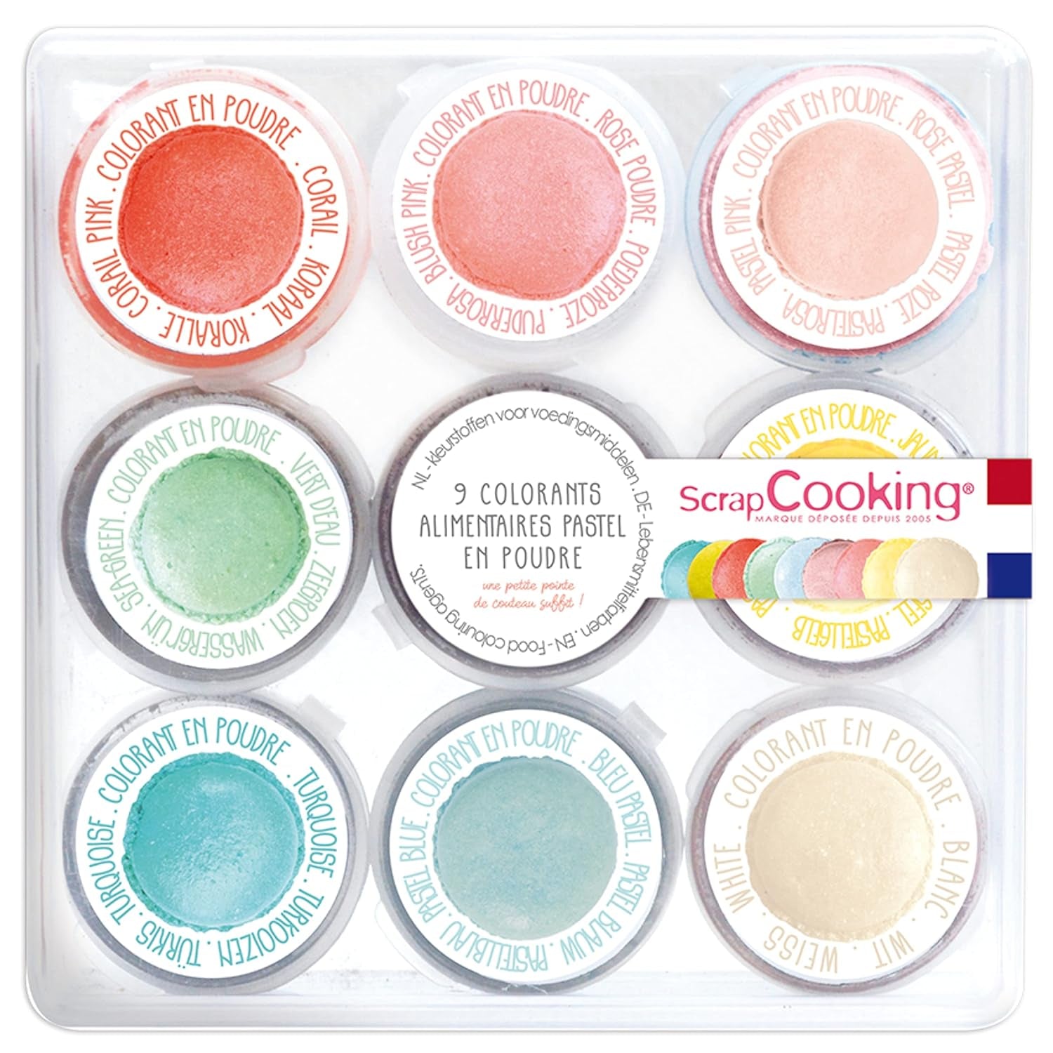 ScrapCooking – Set mit 9 Pulverfarben, Pastelltönen, insgesamt 15 Gramm Naty Shop