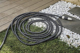 GF SRL, Aquapop Grey Easy 10, 10 Meter selbstverlängernder geflochtener Schlauch, hergestellt in Italien, mit Mini-Gartensprüher und Anschlüssen für die Gartenbewässerung, dunkelgrau