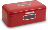 ECHTWERK Retro-Brotkorb aus Metall mit Sichtfenster und Deckel, Set mit 3 eleganten Aufbewahrungsboxen, 1,4 l Fassungsvermögen, rote Lebensmittelaufbewahrungsboxen Naty Shop Red Large Single