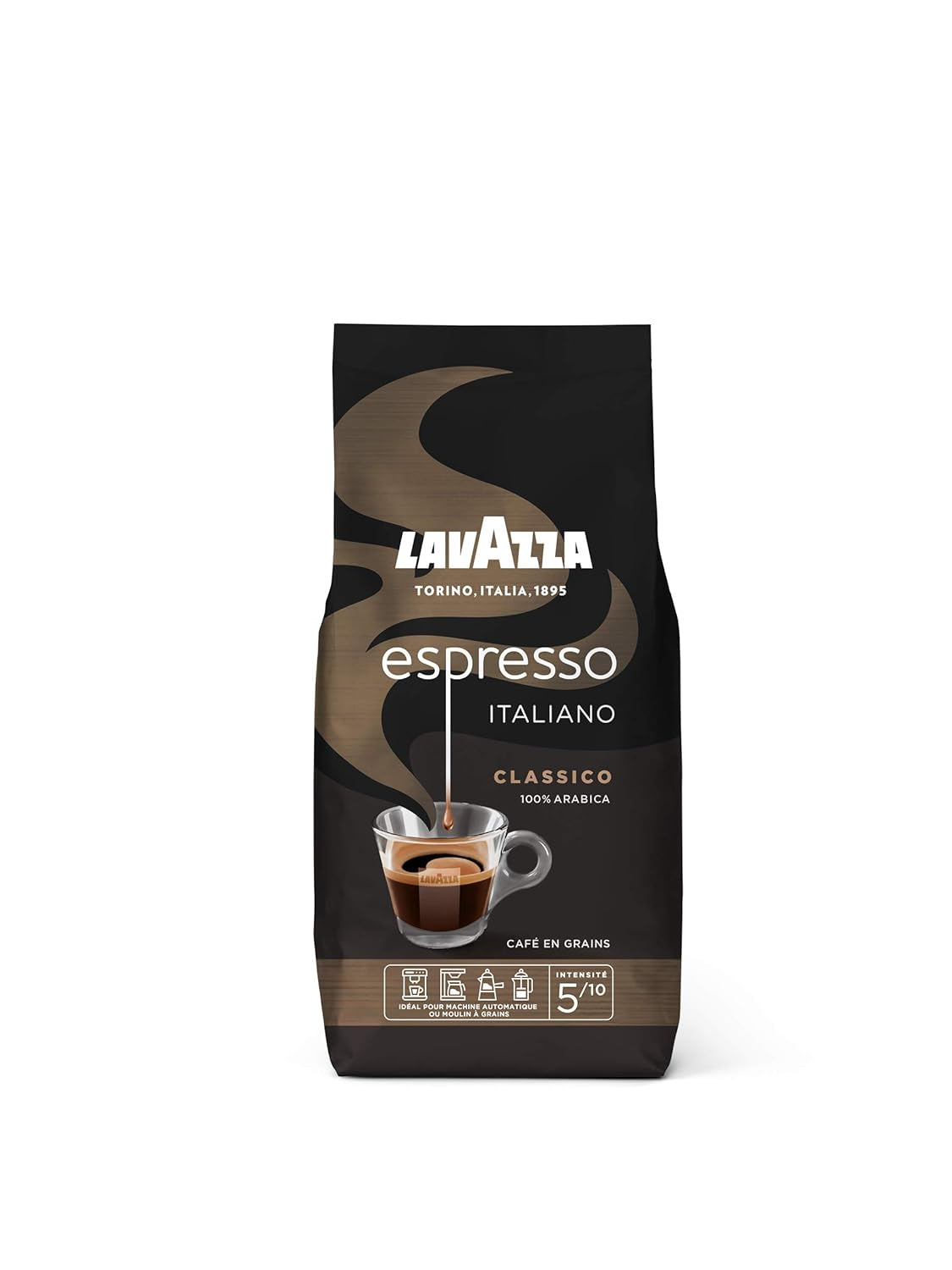 Lavazza Espresso Italiano Kaffeebohnen, 100 % Arabica-Espresso, ausgewogen und aromatisch, 500g-Packung