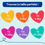 - Windeln Größe 4+ (9-20 kg) – gesund und sehr saugfähig – 12 Stunden auslaufsicher – keine unerwünschten Substanzen – hergestellt in Frankreich – erschwinglicher Preis – 126 Wegwerfwindeln