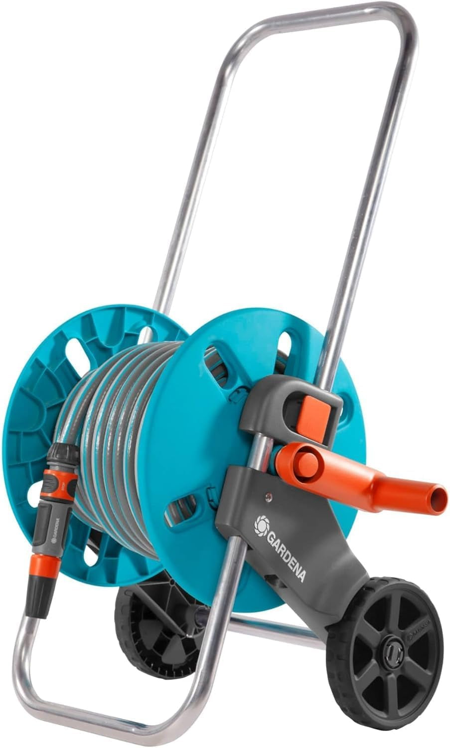 Gardena CleverRoll S Schlauchwagen-Set, Schlauchhalter mit Schlauch, Systemteile, Sprühdüse (18502-20)