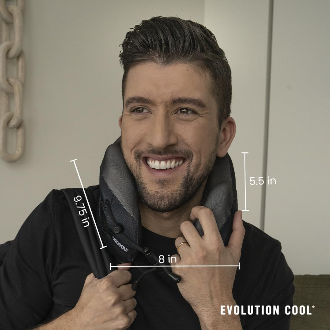 Cabeau Long Flight Reise-Nackenkissen – Evolution Cool – stützender Memory-Schaum mit Belüftungsöffnungen – kompakt mit Tragetasche (lila) Naty Shop Reisekissen