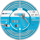 Cellfast Ideal Gartenschlauch-Set, robust, flexibel, 4-lagig, Sprinkler, UV- und algenbeständig, Reach-Technologie, 27 bar, -20/+60° kurzfristig, 1/2 Zoll, 20 m