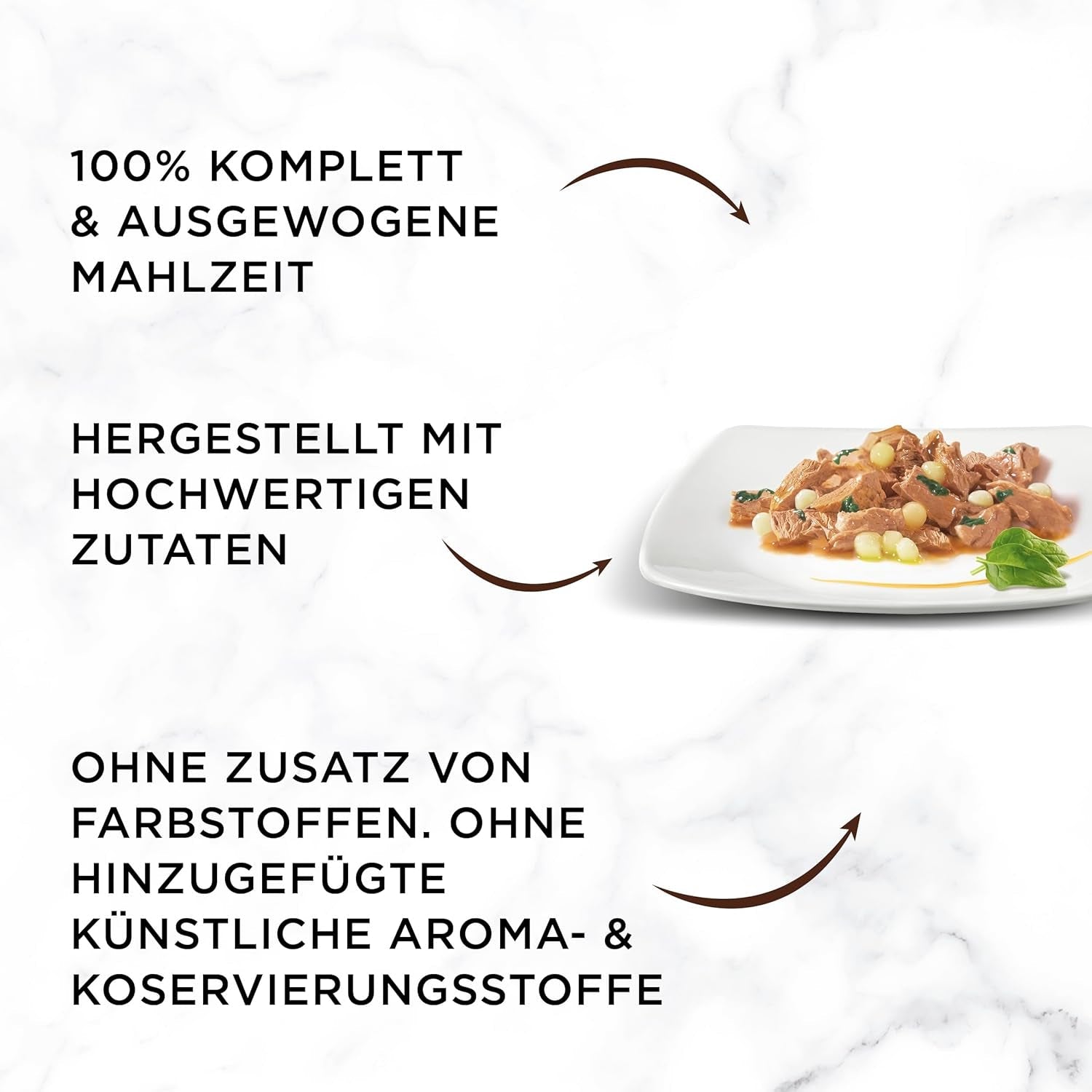 Gourmet A la Carte Nassfutter für Katzen mit Huhn, Spinat und Pasta-Perlen, 26er-Pack (26 x 85 g)