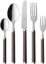 Villeroy und Boch Play Chocolate Brown Besteck, für bis zu 6 Personen, 30 Teile, Edelstahl, brauner Kunststoffgriff Kitchen Naty Shop