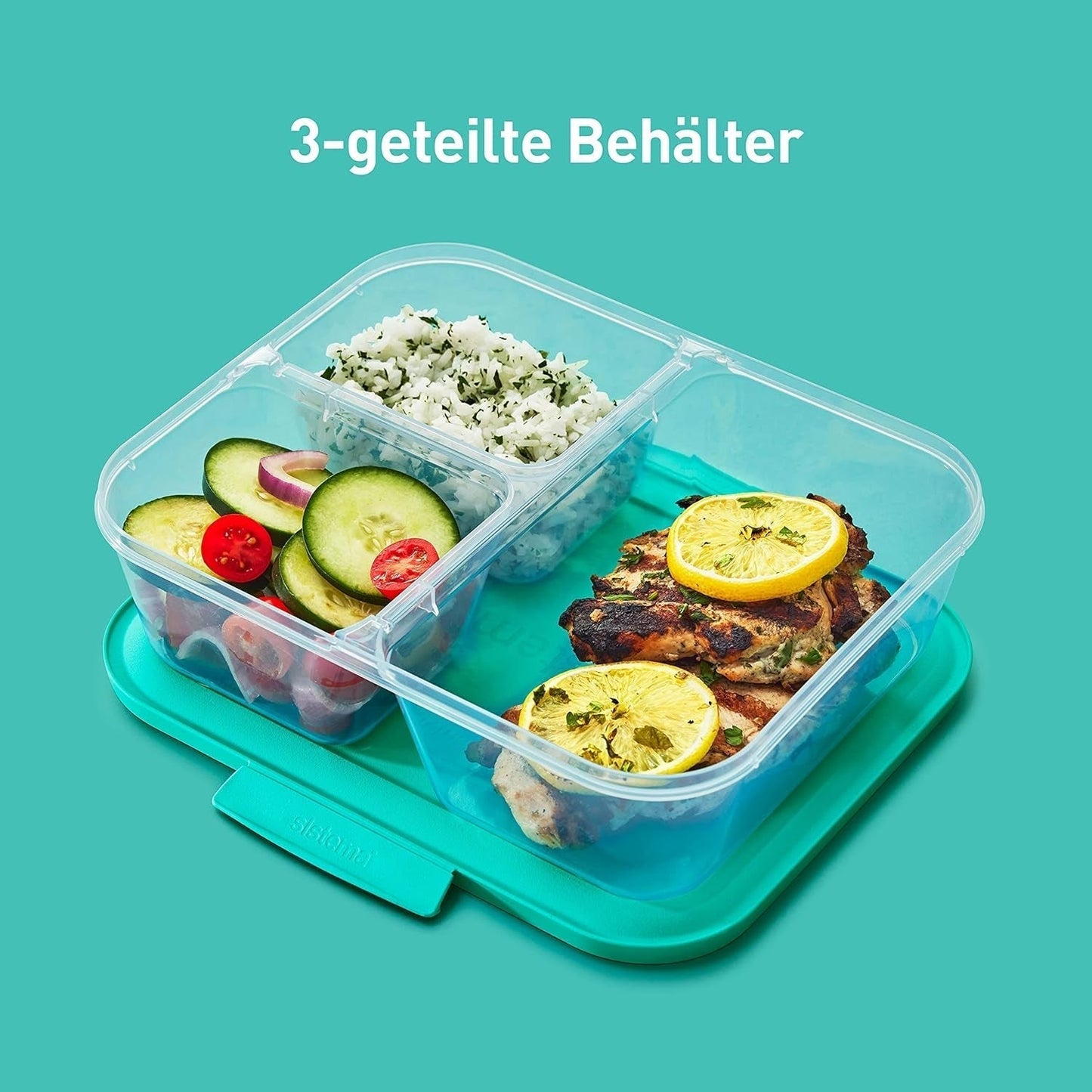 Nest IT-System-Vorratsbehälter für Lebensmittel, Meal-Prep-Boxen | 1,9 Liter luftdichte Aufbewahrungsbehälter mit DREI Fächern und Deckeln | BPA-frei | Grün | 5 Stück Naty Shop Lebensmittel-Aufbewahrungsboxen