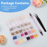 Harz Strasssteine ​​​​4200Pcs Strass Kristalle 1Mm-5Mm Gemischte Kinder Bastelsachen Kit Mit Strass Mit Picking Pinzette Und Stift Für DIY Nägel Kleidung Kunsthandwerk Gemischt Becher Party (A)