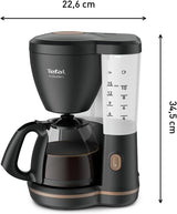 Tefal Includeo Filter-Espressomaschine, Espressomaschine extrem einfach zu bedienen, für Rechts- und Linkshänder geeignet, automatische Deckelöffnung, 1,25 l, 10 bis 15 Tassen, CM533811