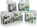 GF SRL, Aquapop Grey Easy 10, 10 Meter selbstverlängernder geflochtener Schlauch, hergestellt in Italien, mit Mini-Gartensprüher und Anschlüssen für die Gartenbewässerung, dunkelgrau