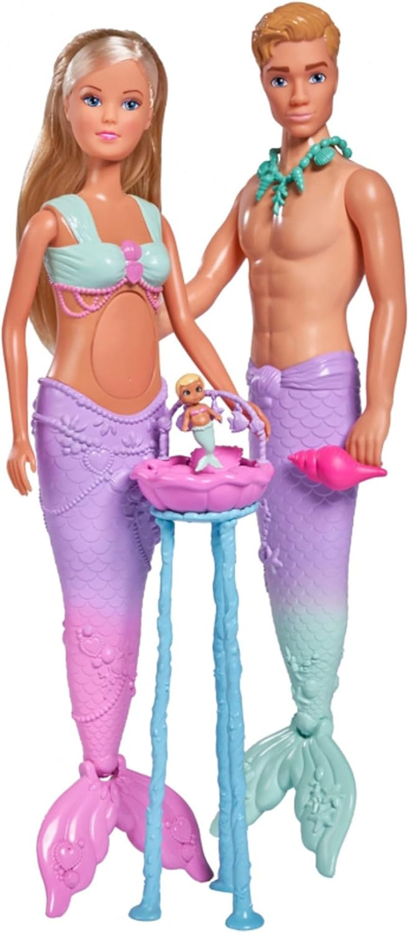 Simba 105733524 – Steffi Love Meerjungfrauenfamilie, schwangere Meerjungfrauenpuppe mit Kevin als Meerjungfrau, mit Babybett, 29 cm große Ankleidepuppen, Spielpuppen, für Puppen ab 3 Jahren Naty Shop