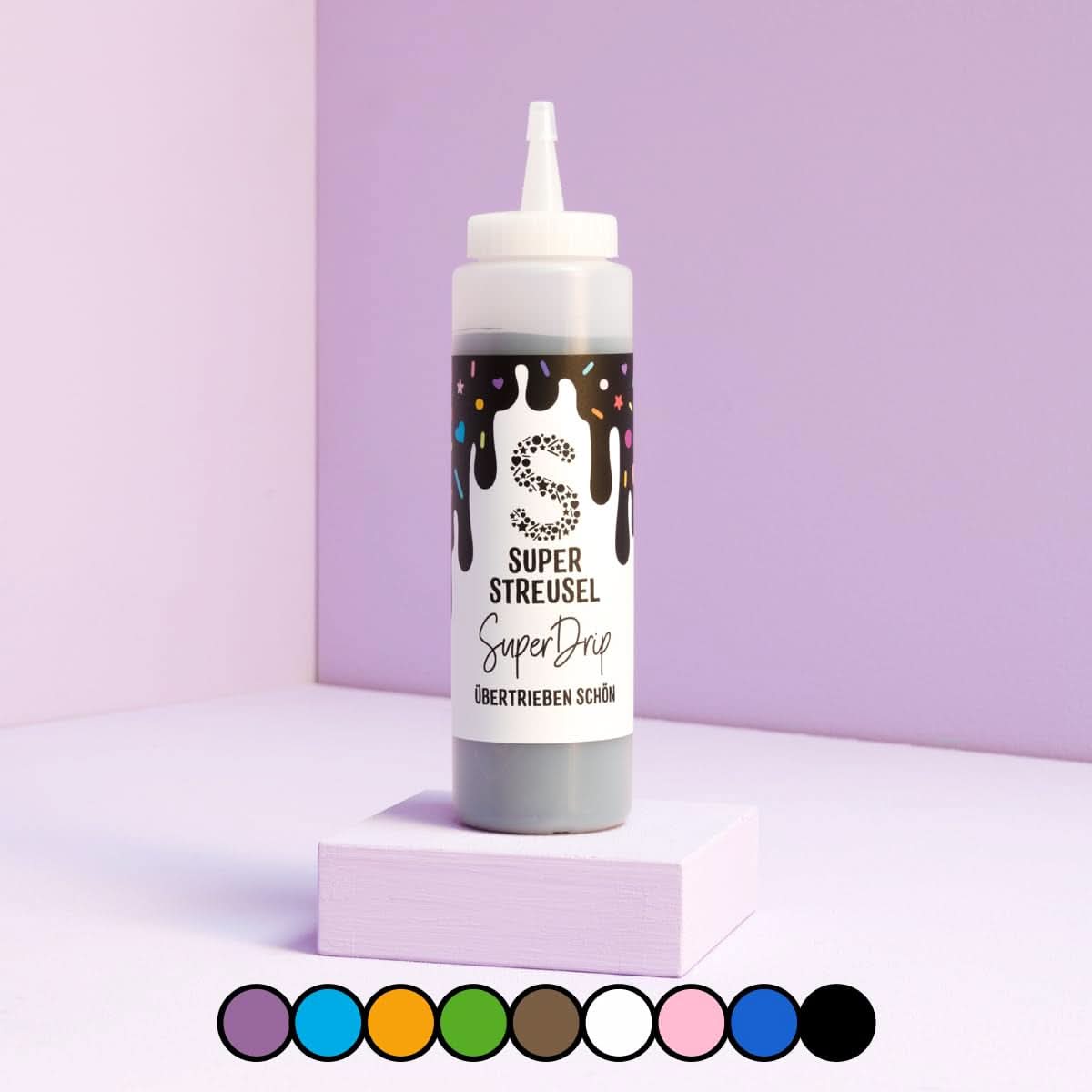 Super Drip Black Cake Glaze Cake Melts Schokolade 300 Gramm Glasuren und Dekor Naty Shop Schwarz