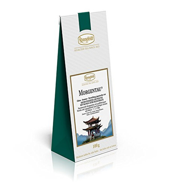 Ronnefeldt, grüner Tee aromatisiert mit Mango und Zitrusfrüchten, 100 g, 4er-Packung