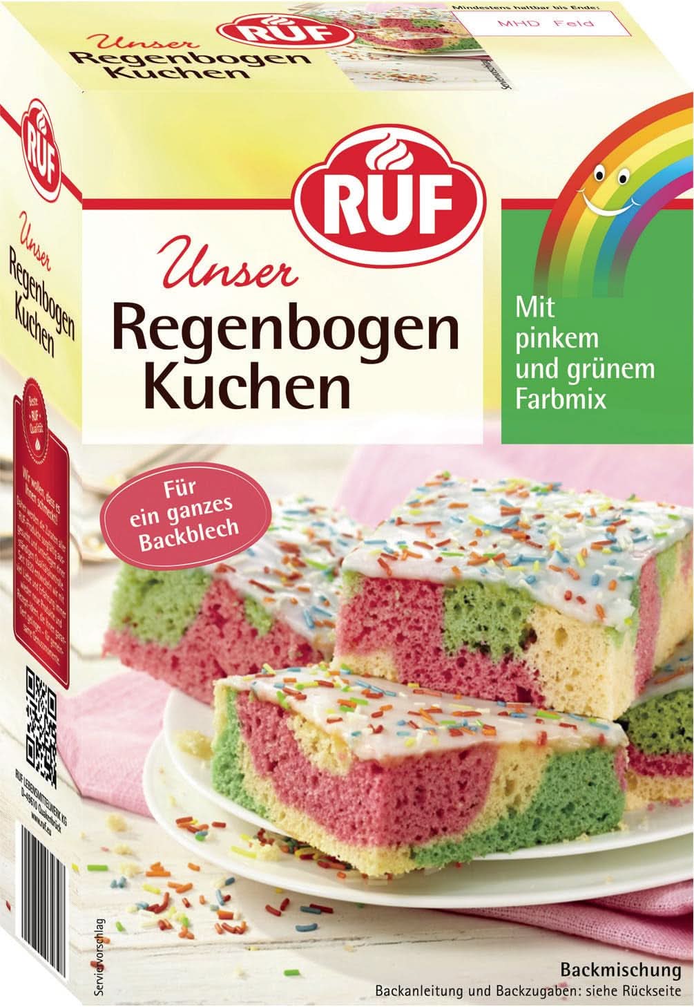 RUF-Mischung für Kuchen, verschiedene Farben, Glasuren und Dekor Naty Shop 840 Gramm Rainbow Cake
