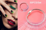 40 Stäbchen für künstliche Nagellackkapseln, praktischer Fächer, Nail Art (40, transparent)