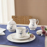 Villeroy & Boch Vieux Luxembourg Milchbecher, 300 ml, Premium Porzellan, Weiß/Blau, 1023410760, Mehrfarbig