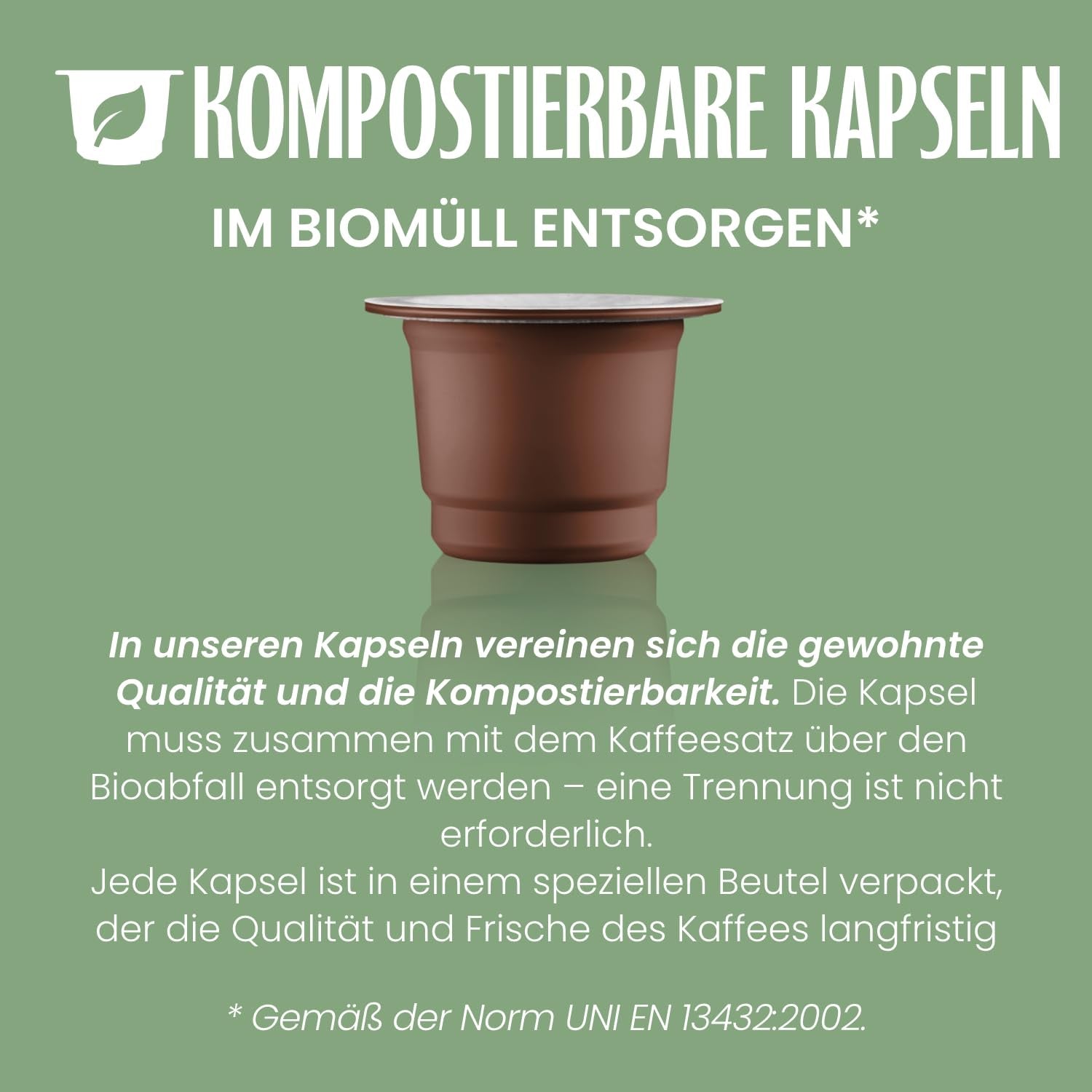 Caffè Vergnano 1882 – Èspresso kompostierbare Kaffeekapseln, kompatibel mit Nespresso, Cremoso (cremig) – Packung enthält 100 Kapseln