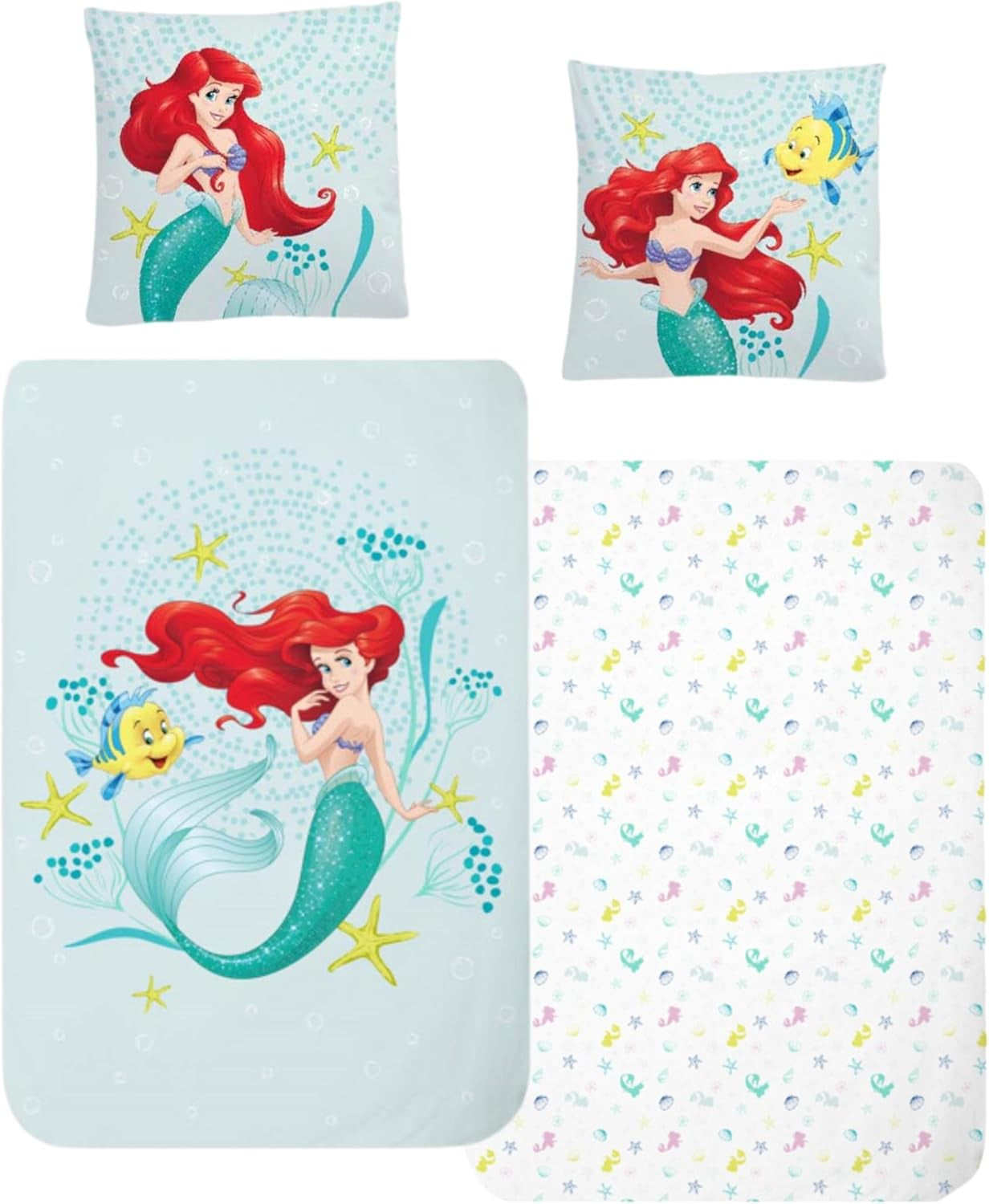Kinderbettwäsche, verschiedene Comicfiguren, 100 % Baumwolle. Bettwäsche – Kinder Naty Shop Ariel