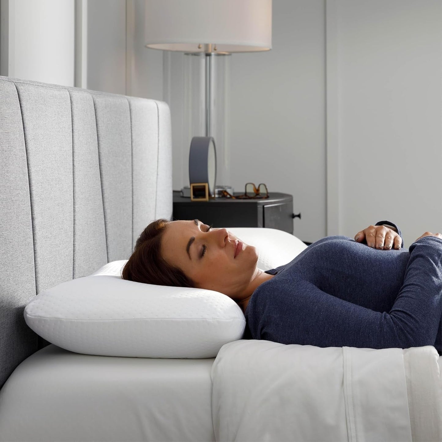 TEMPUR-PEDIC Symphony-Kissen aus Memory-Schaum, luxuriös, weich, Standard, weiß Standardkissen Naty Shop