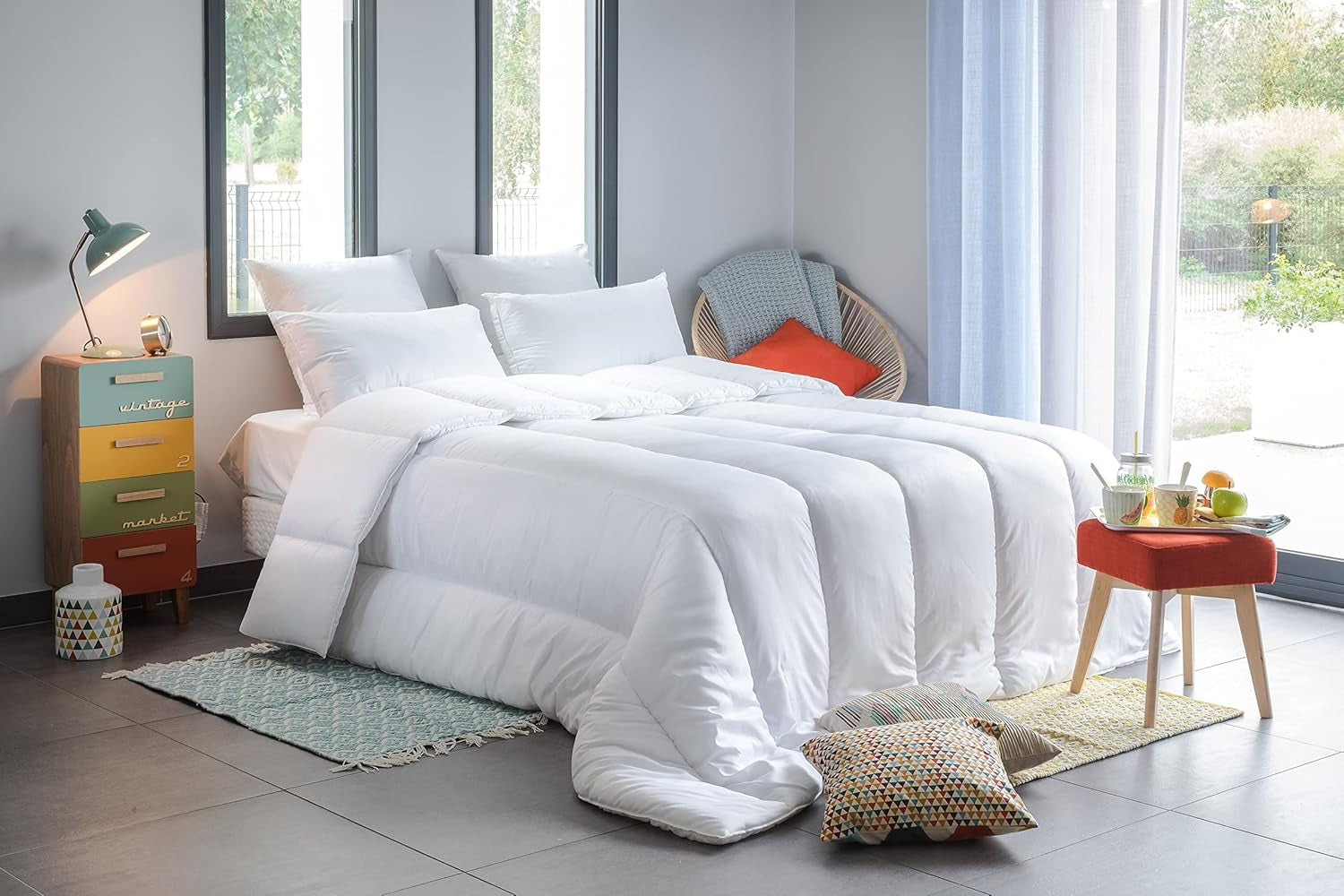 Serenité-Bettdecke – Anti-Milben-Behandlung – gehärtetes 300 g/m² – 240 x 220 cm – für Doppelbett – maschinenwaschbar, weiß Naty Shop Bettdecken und Bettdecken Standardtitel