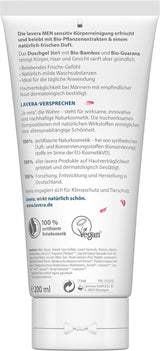 Lavera, Duschgel mit Bio-Bambus und Guarana, 3 in 1, für Haut, Haare und Gesicht, 200 ml Dusche und Bad Naty Shop