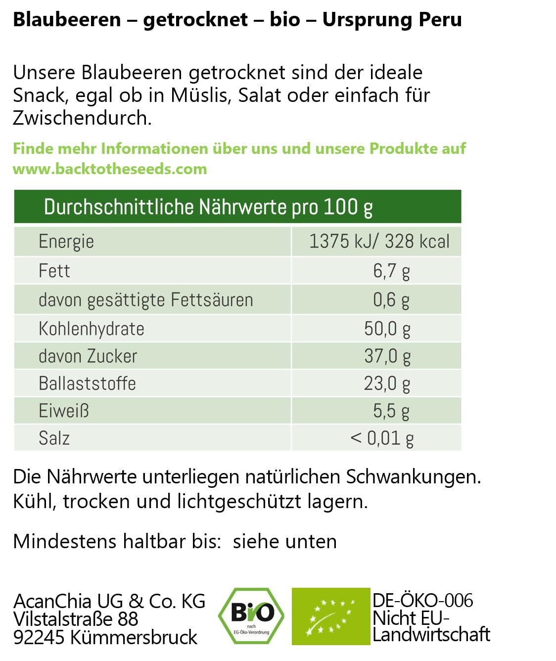 Getrocknete Bio-Cranberries, ohne Zuckerzusatz, 200 g aus Peru, ohne Zusatzstoffe und dehydrierte Produkte in Rohkostqualität Naty Shop