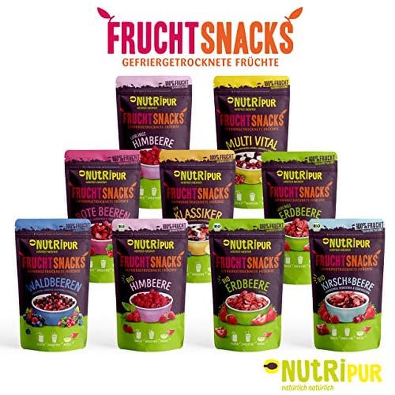 Mischung aus gefriergetrockneten Früchten „Tropic-Mix“ 100g I Waldfrüchte und Trockenfrüchte I Mischung aus Kokosnuss, Drachenfrucht, Mango und Ananas I NutriPur Dehydrierte Produkte Naty Shop