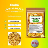 Gefriergetrocknete Ananas 125g große Stücke, Gefriergetrocknete Früchte ohne Zusatzstoffe 100% rein - Natürliche Trockenfrüchte - Getrocknete Ananas, Trockenfrüchte von Foozia Dehydrierte Produkte Naty Shop