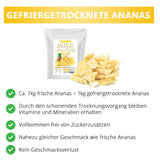Gefriergetrocknete Ananas 250g, große Stücke, gefriergetrocknete Früchte in Scheiben, ungesüßt, fruchtige Ananasstücke, getrocknete Ananas Dehydrierte Produkte Naty Shop