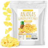 Gefriergetrocknete Ananas 250g, große Stücke, gefriergetrocknete Früchte in Scheiben, ungesüßt, fruchtige Ananasstücke, getrocknete Ananas Dehydrierte Produkte Naty Shop Standardtitel