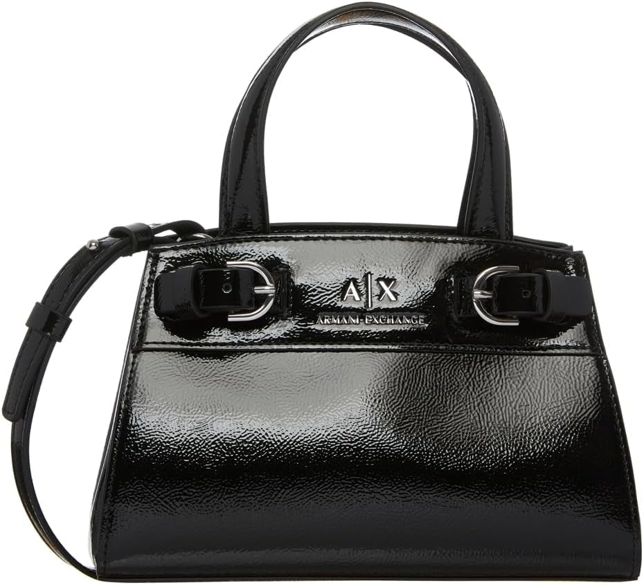 Armani Exchange Damen Milano 91 Small Size Glossy Surface Tote S Taschen Damen Naty Shop Schwarz