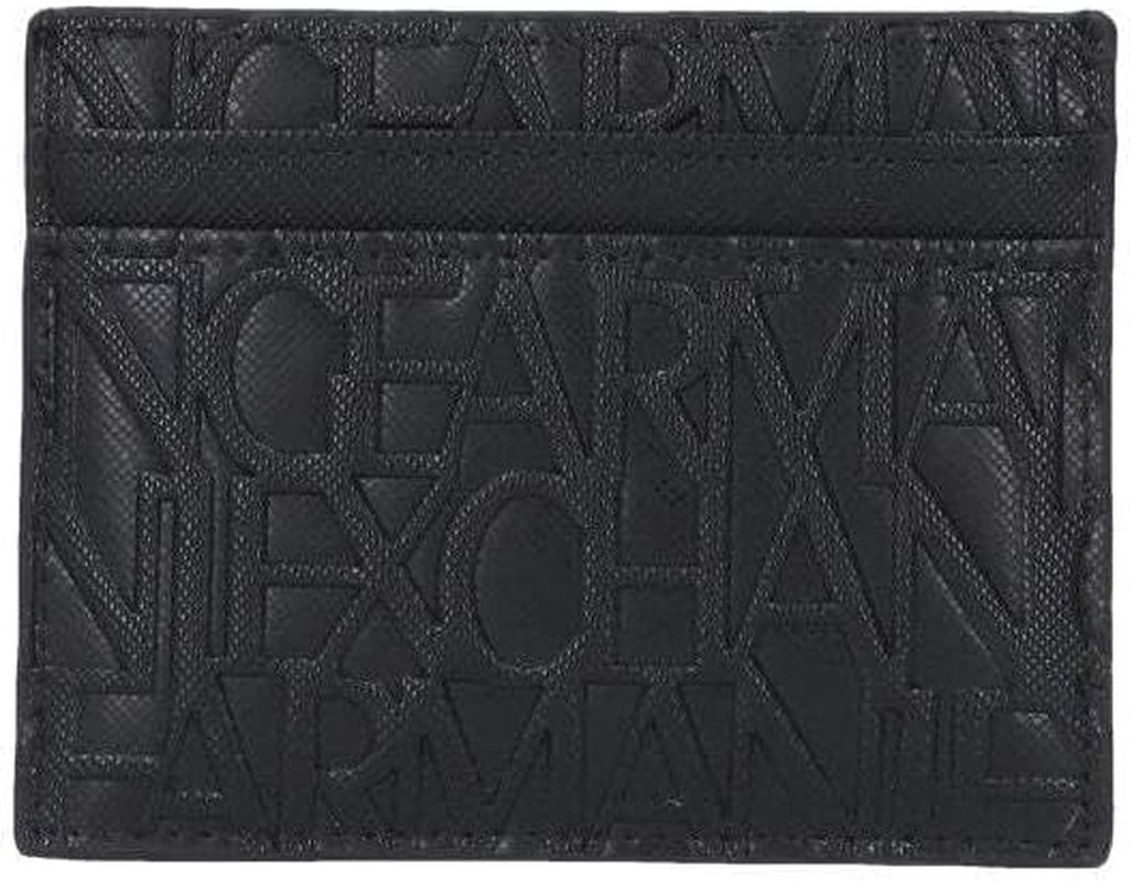Armani Exchange Herren Essential Ivan SLG, Logo All Over Eleganter und funktionaler Kreditkartenhalter, Nero Herrenbrieftasche Naty Shop Nero One Size Fits All
