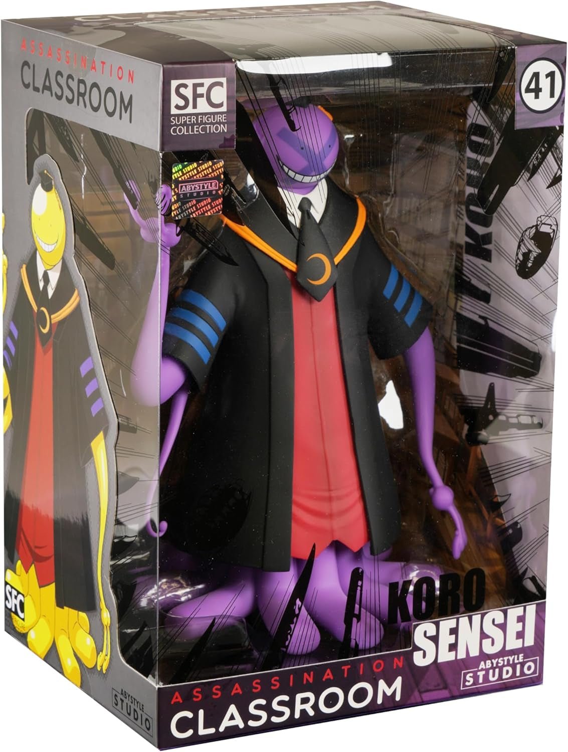 Attentat Klassenzimmer Lila Koro Sensei SFC PVC-Sammelfigur 7,8 Zoll Höhe Anime- und Ärmelstatue Heimdekoration Schlafzimmer Büro Geschenk Statuen und Skulpturen Naty Shop