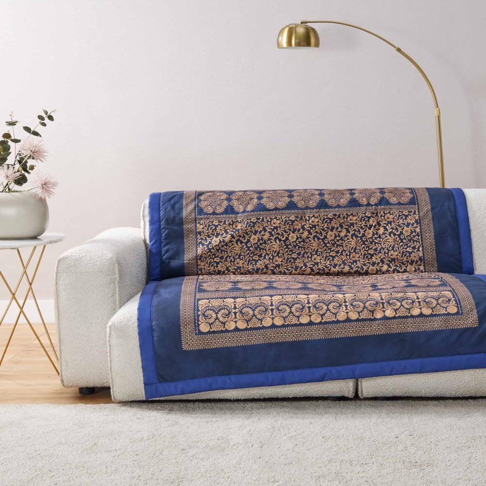 BASSETTI karierte Baumwolle TORCELLO Farbe DUNKELBLAU B1 Größe 135X190 Bettdecken und Steppdecken Naty Shop