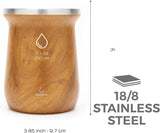 Yerba Mate Balibetov-Teeset (Mate-Tasse) aus Edelstahl mit Bombilla (Strohhalm) für Mate, leicht zu reinigen und sehr langlebig Yerba Mate-Set (HOLZ)