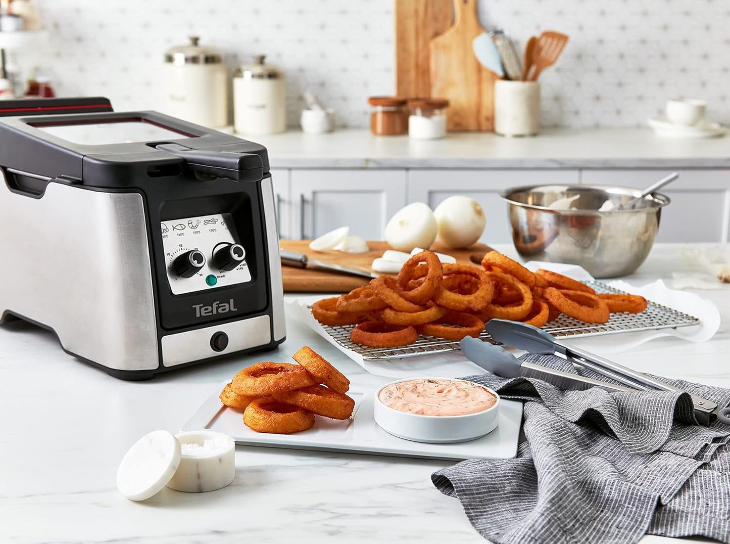Tefal FR600D Clear Duo Fritteuse, Frittieren mit weniger Rauch und Gerüchen, 1,2 kg Fassungsvermögen, Thermostat, Timer, großes Sichtfenster ohne Nebel Haushaltsgeräte Naty Shop