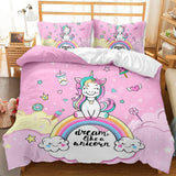 Bettwäsche für Mädchen, Einhorn, 2 Kissenbezüge. Bettwäsche – Kinder Naty Shop Einhorn Pink (Modell 1) 135×200 cm