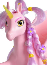 Simba 109480092 - Mia and Me Einhorn Kyara, mit beweglichen Flügeln, Haarspangen und Stylingbürste, 20 cm, ab 3 Jahren, rosa