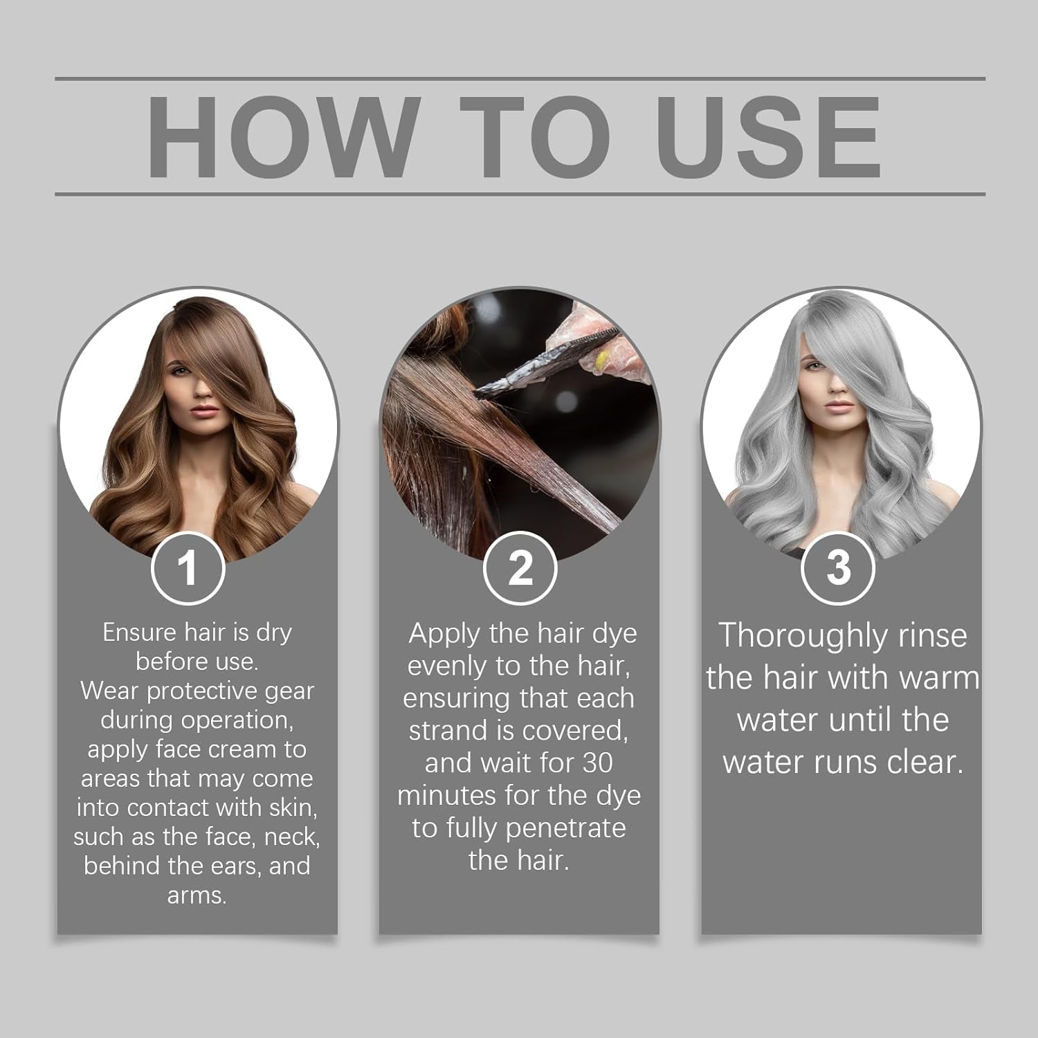 Haarfarbe Silber, Silbergrau, natürliche Haarfärbecreme, temporäre Haarfärbecreme, graue Haarfärbecreme, halbpermanente silberne Haarfarbe für alle Haartypen, 2 Stück, Naty Shop Haarfärbemittel