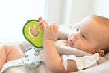 Nuby – Avocado-Beißring – Beißspielzeug aus Silikon und Holz – rotierender Holzkern – Zahnungsspielzeug für Babys und Kleinkinder – Zahnungshilfe – BPA-frei – ab 6 Monaten